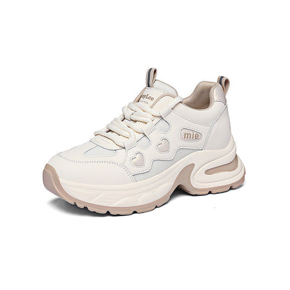 Damen Sneaker Sportlich Chunky mit Herz-Details