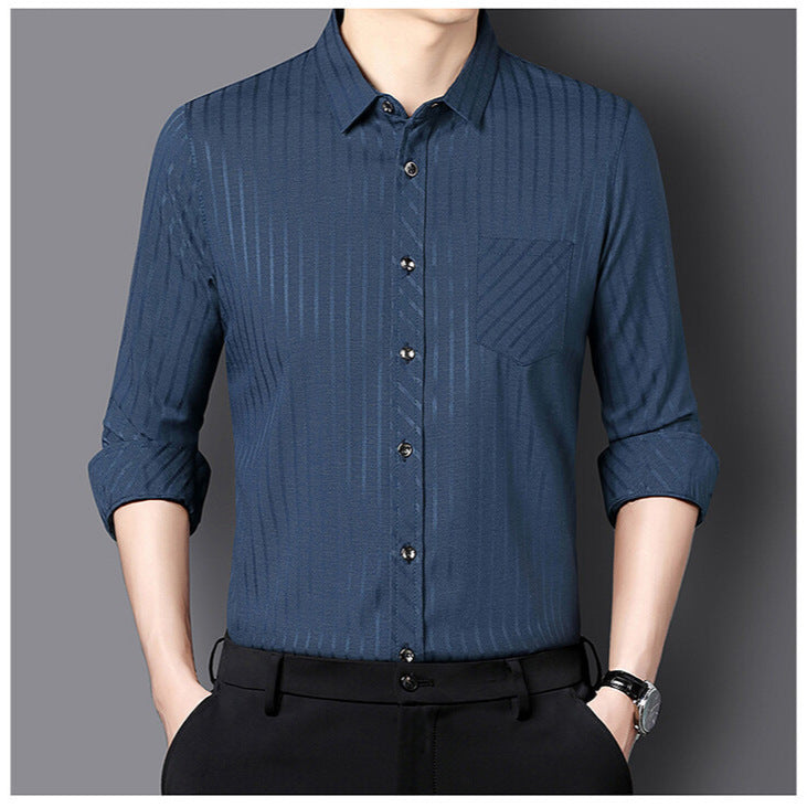 Herren Hemd Langarm Elegant Streifen Design - BerlinGlamour