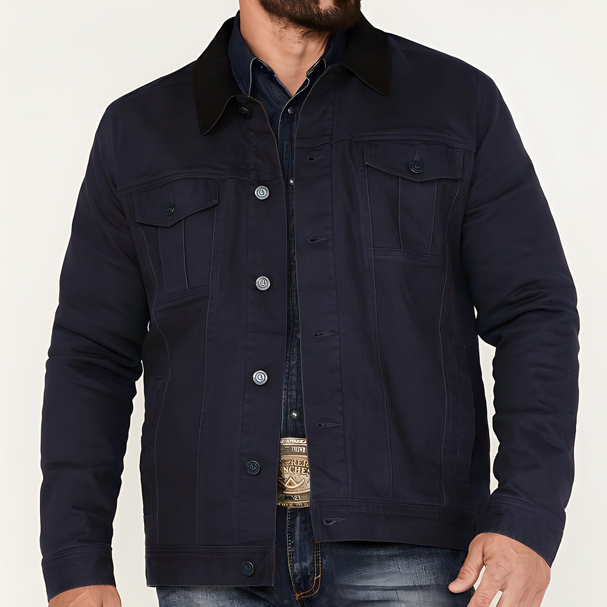 Herren Jacke Utility Stil mit vielen Taschen Modern