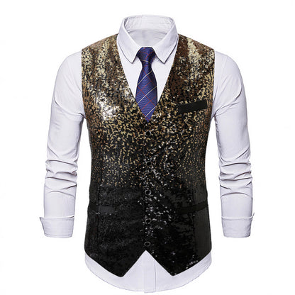 Eleganter Pailletten Blazer Herren Abendjacke Glitzernd