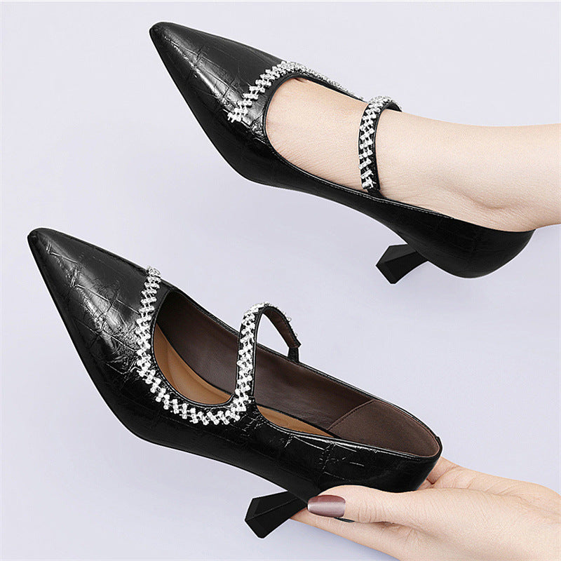 Damen Pumps Slingback Elegant mit Glitzersteinen