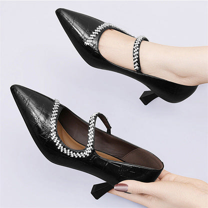 Damen Pumps Slingback Elegant mit Glitzersteinen