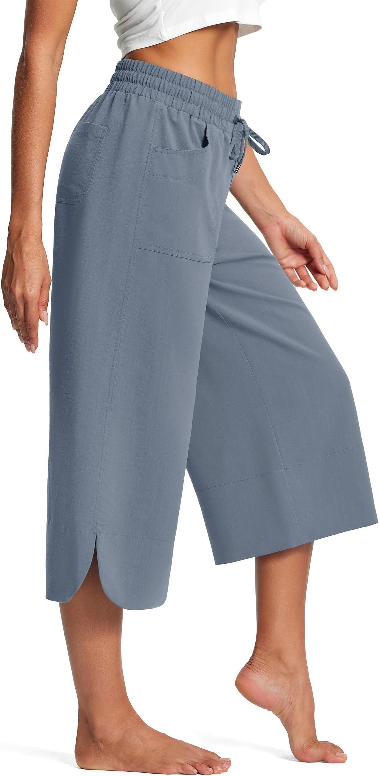Bequeme Damen Culotte Elastisch Mit Taschen