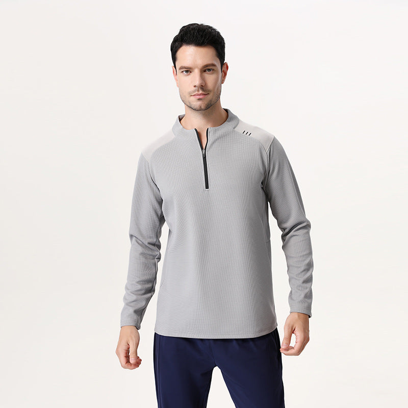 Herren Langarmshirt Sportlich atmungsaktiv mit Reißverschluss