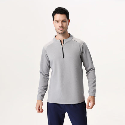 Herren Langarmshirt Sportlich atmungsaktiv mit Reißverschluss