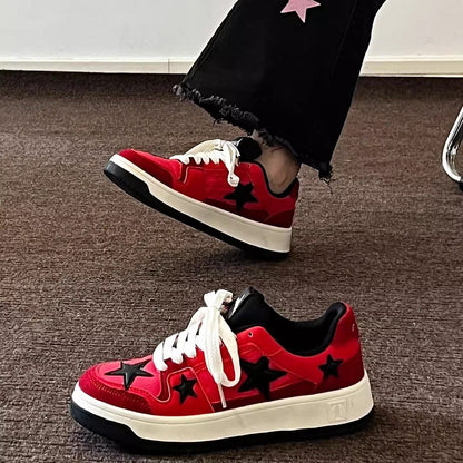Damen Sneaker Sternen Design Bequem Modisch