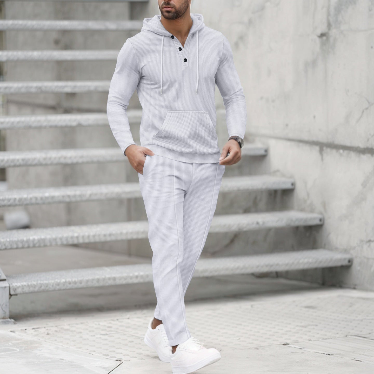 Herren Kapuzen-Sweatset Mit Taschen Modern Sportlich