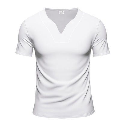 Herren T-Shirt Sportlich V-Ausschnitt Atmungsaktiv
