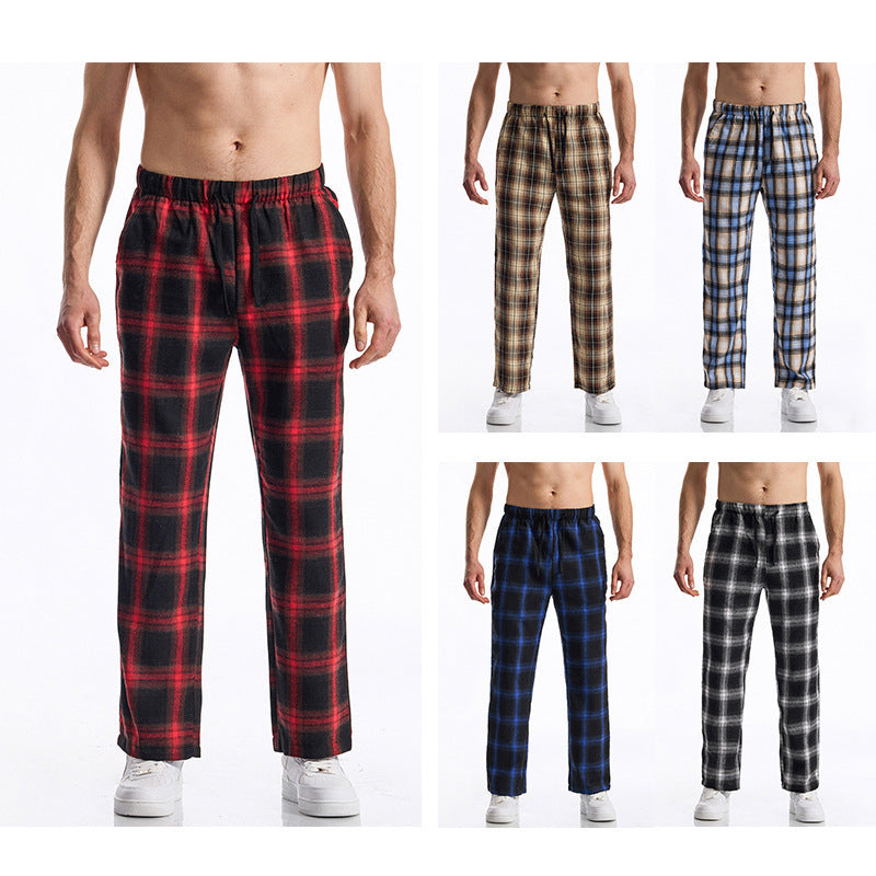 Bequeme Herrenhose Karomuster Freizeit Hose Modern