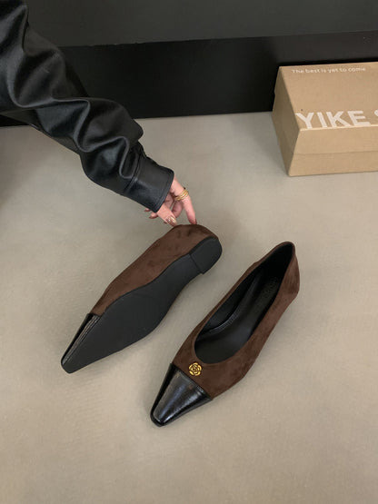 Damen Ballerinas Luxus 2-Toni Design