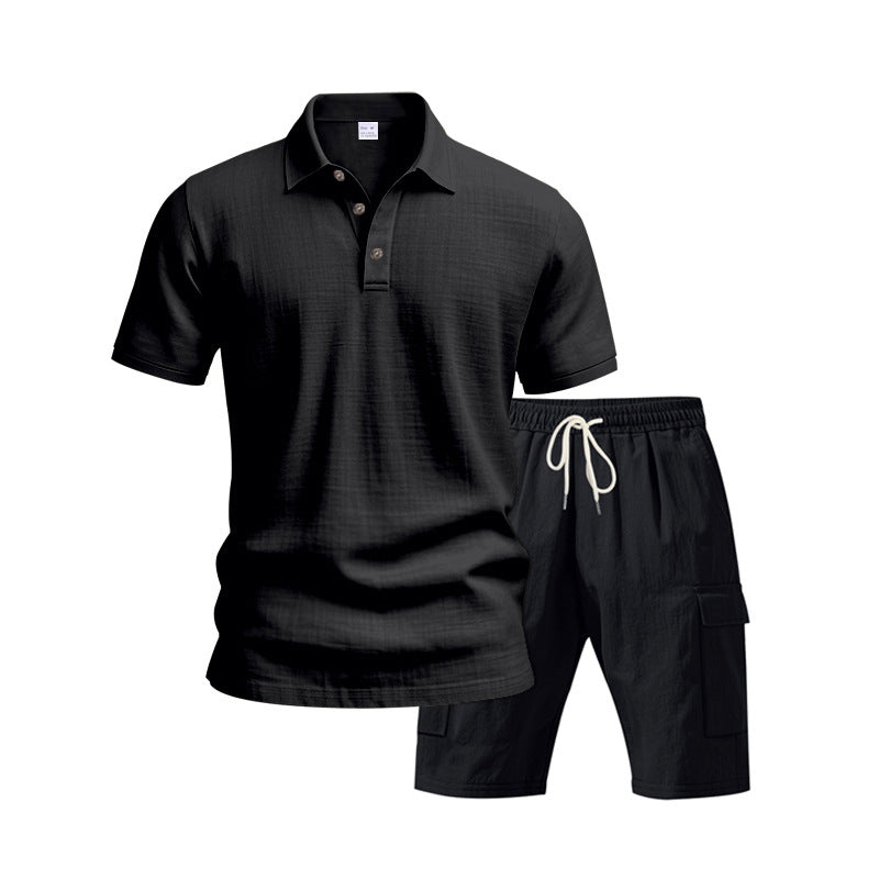 Herren Sport-Set Atmungsaktiv Polo-Shirt und Comfort-Shorts