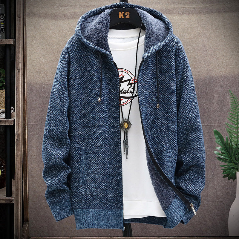 Herren Kapuzenjacke Bequem Stylisch Schwarze Mode