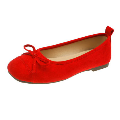 Damen Ballerinas Bequem Ledersohle Zierliche Schleife