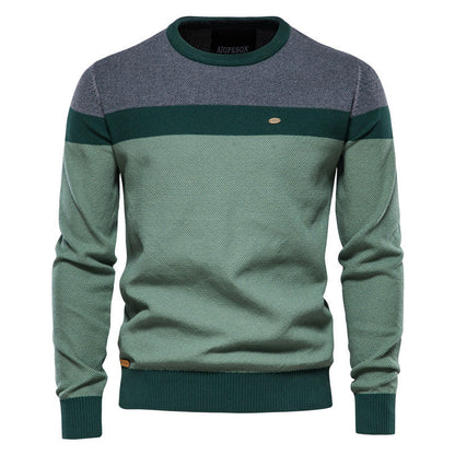 Herren Strickpullover Modern Farbblock Design Fein