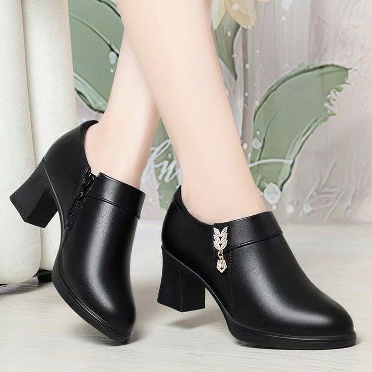 Damen Stiefeletten Elegante Schuhe Braun Lederschaft