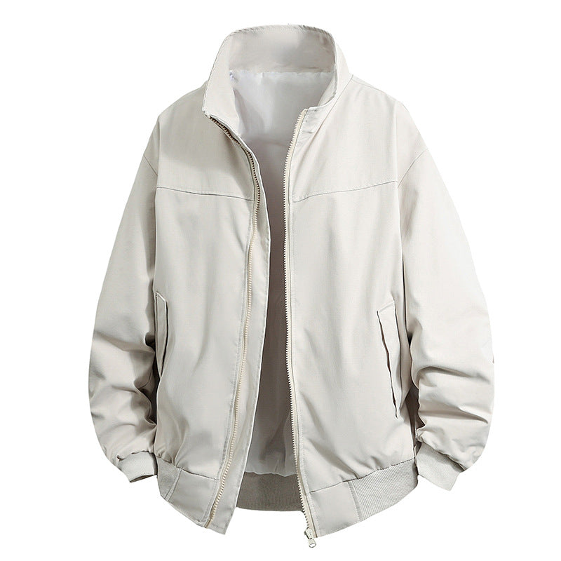 Herren Übergangsjacke Mit Kragen Reißverschlusstaschen Modern
