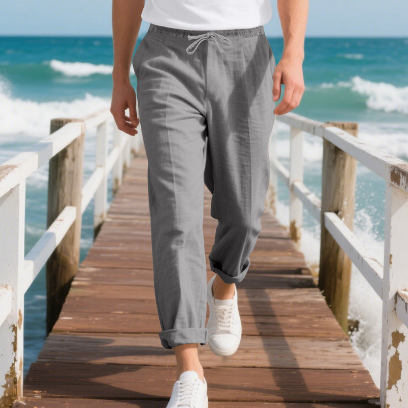 Herren Freizeithose Bequem Luftig mit Verstellbund
