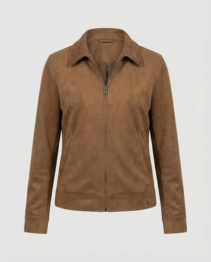 Lederjacke Damen Oversize Velourslederjacke Modern
