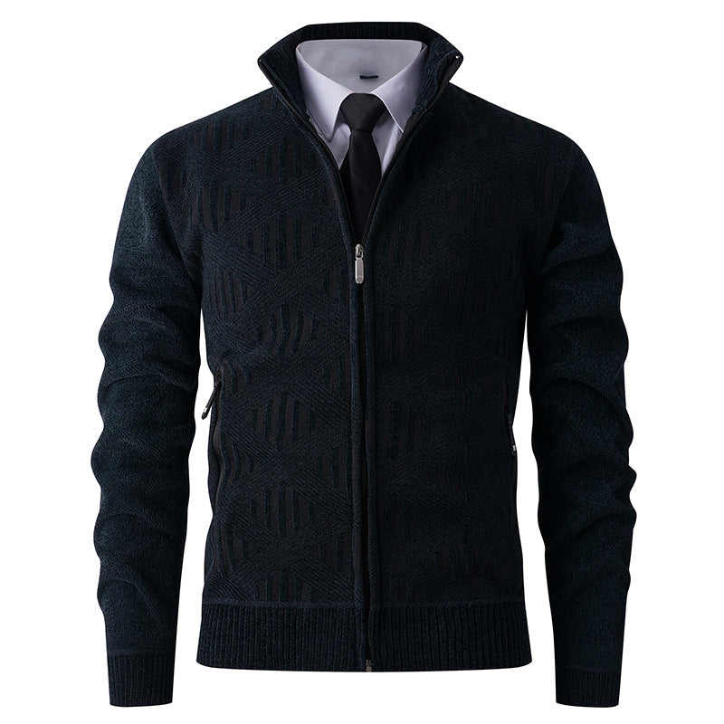 Herren Strickjacke Modern Strukturdesign Reißverschluss