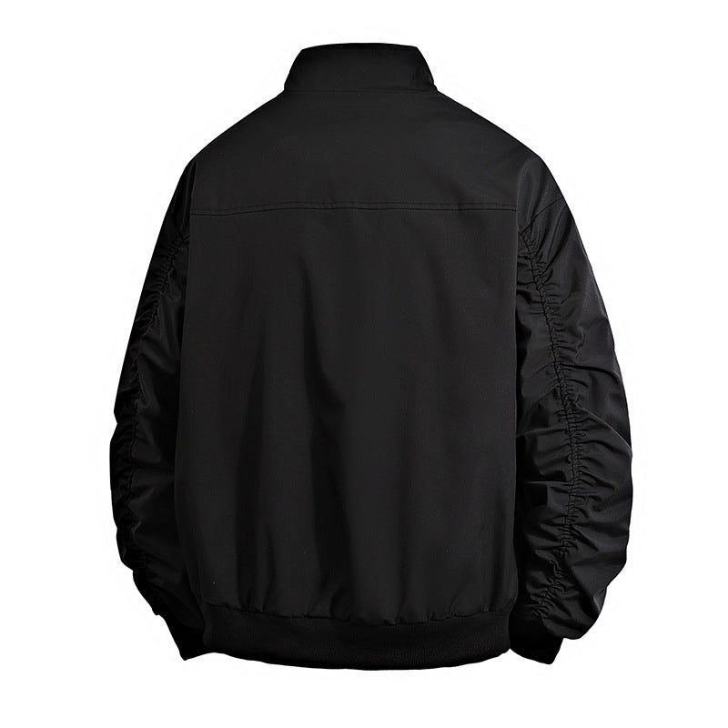 Herren Übergangsjacke Mit Kragen Reißverschlusstaschen Modern