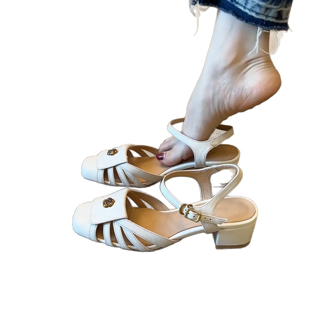 Damen Sandalen Komfortabel Elegant mit Applikation