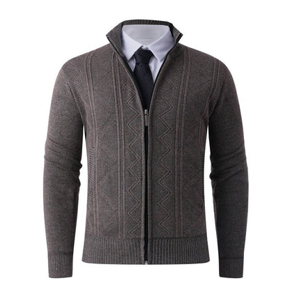 Herren Strickjacke Modern Elegant mit Reißverschluss