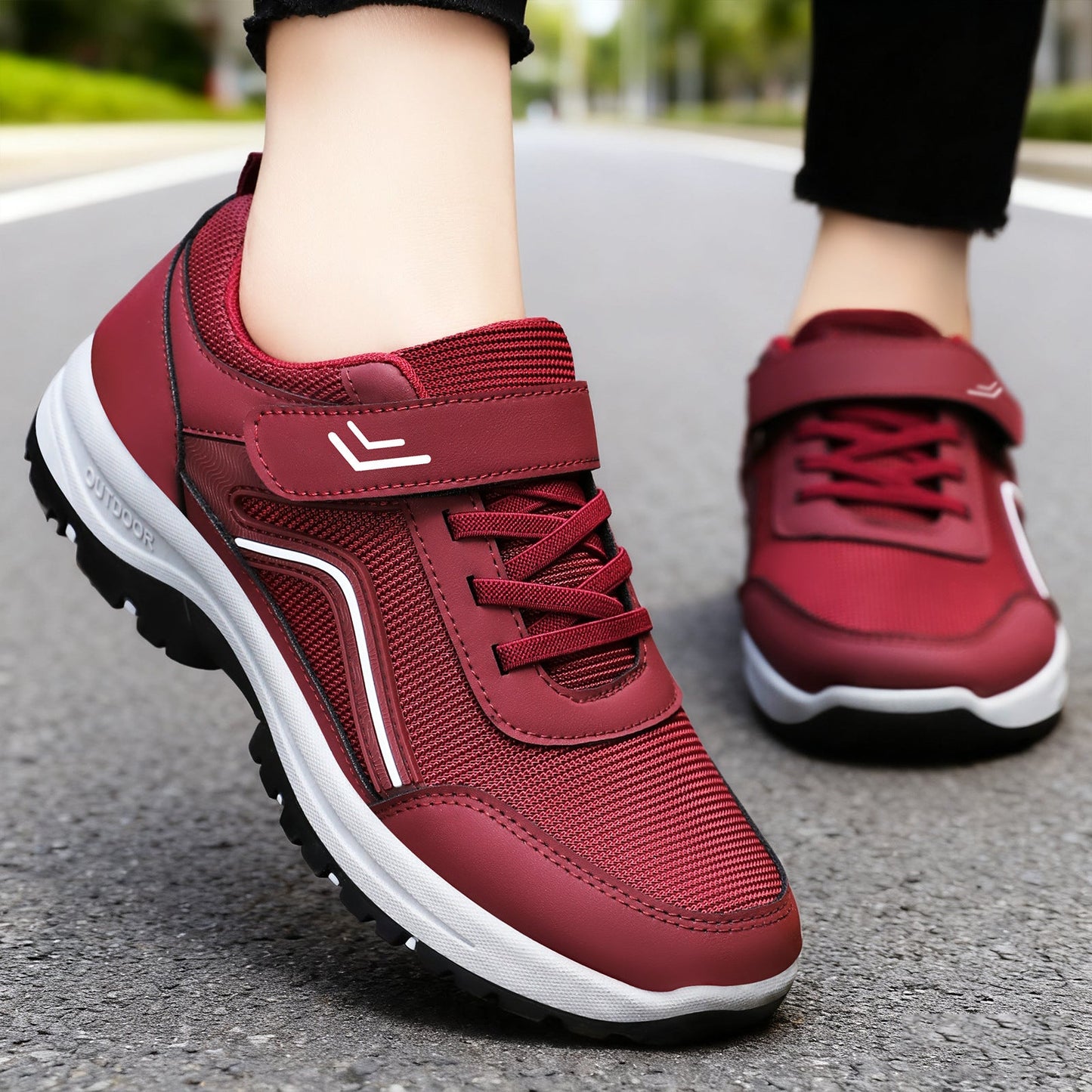 Damen Sneaker Sportlich Outdoor Rutschfest