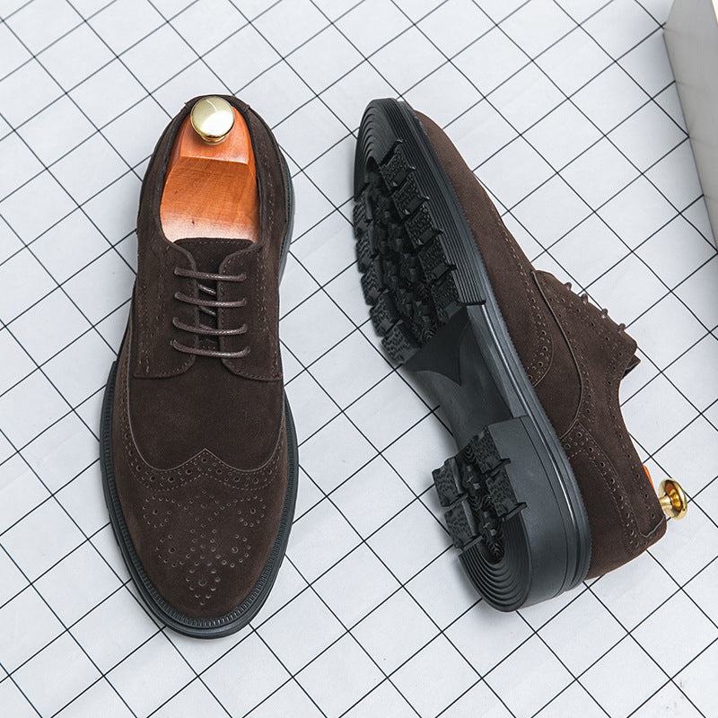 Herren Schnürschuhe Wildleder Elegant Lochmuster Modern - BerlinGlamour