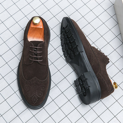 Herren Schnürschuhe Wildleder Elegant Lochmuster Modern - BerlinGlamour