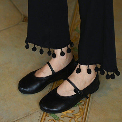 Damen Ballerina Bequem Riemen Schuhe Komfort