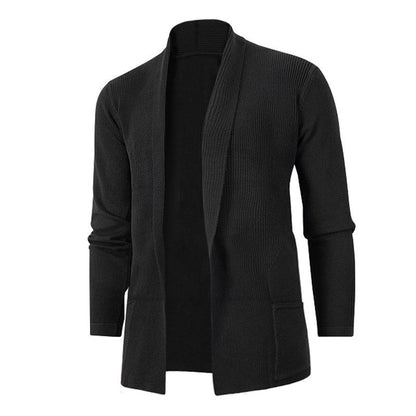 Herren Strickjacke Modern Offener Schnitt Mit Taschen