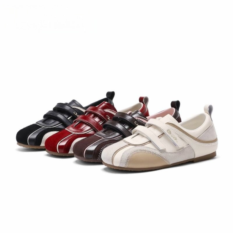 Damen Sneaker Sportlich Metallic Klettverschluss
