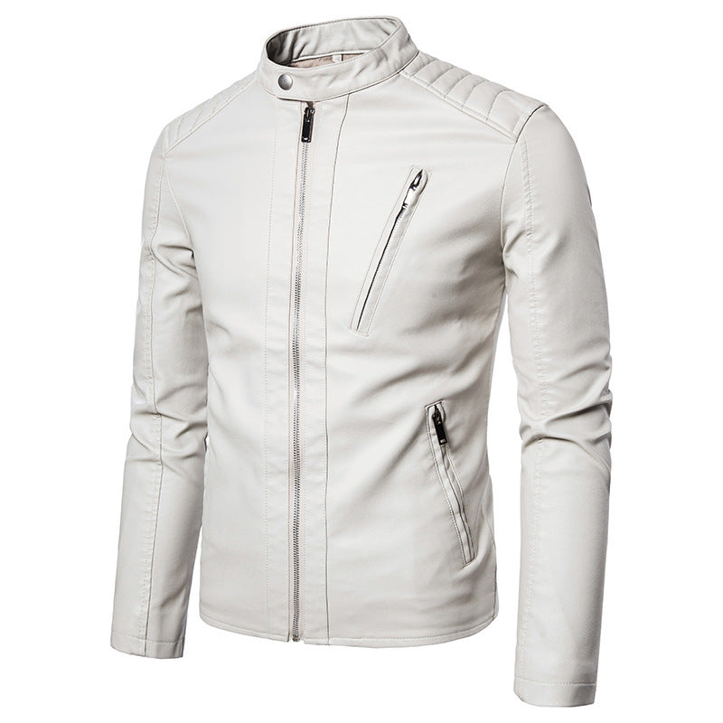 Leder Bikerjacke Herren Modern Schnitt Schwarz - BerlinGlamour