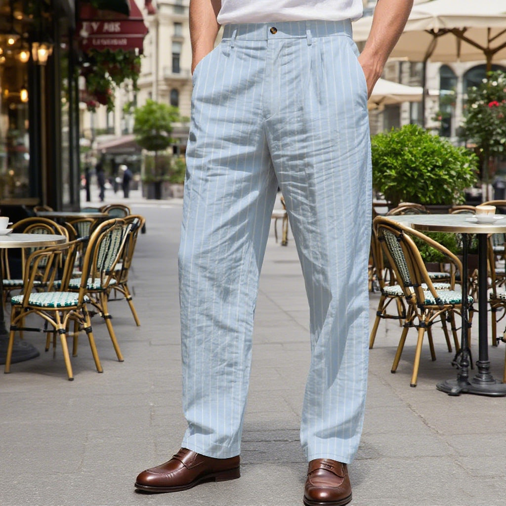 Herren Anzughose Streifen Slim Fit Elegant