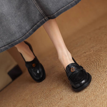 Damen Mokassins Elegante Lederschuhe Mit Riemen