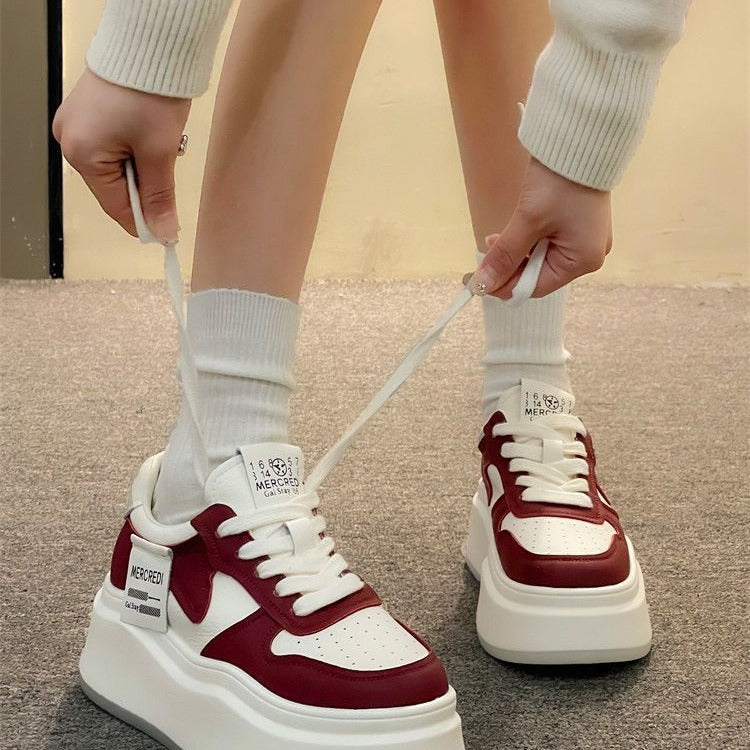 Damen Sneaker Plateau Schuhe Hochwertig Komfortabel