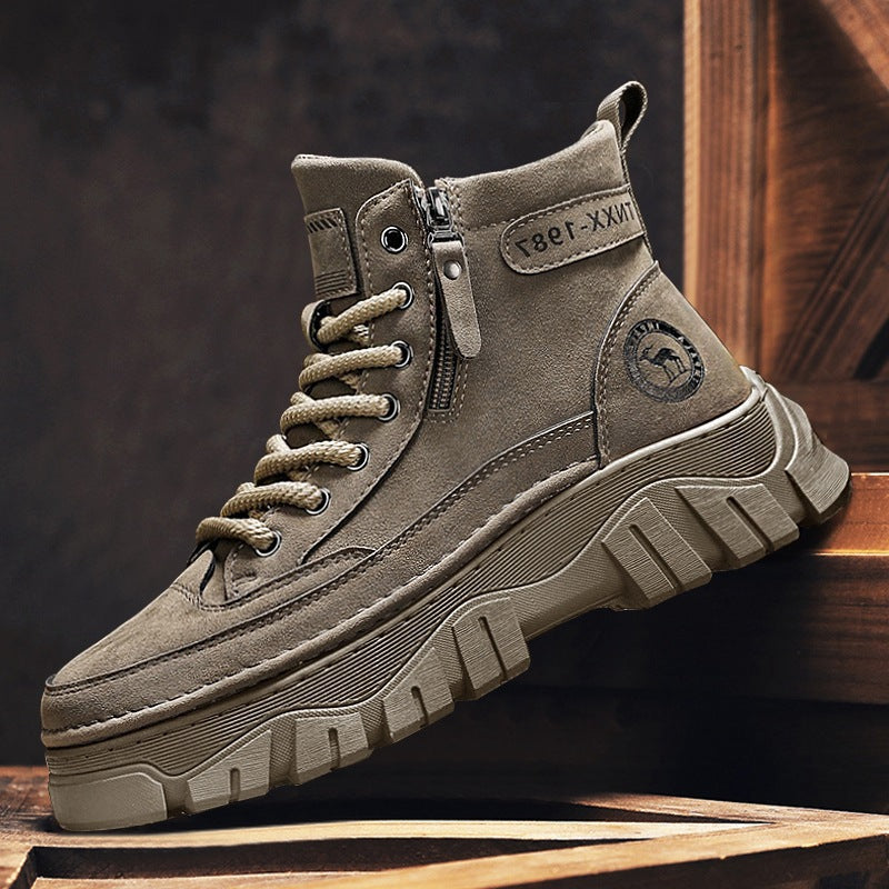 Damen Stiefel High-Top Robust Schuhe Mit Schnellverschluss