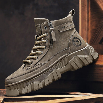 Damen Stiefel High-Top Robust Schuhe Mit Schnellverschluss