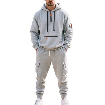 Herren Hoodie Set mit Cargo Hosen Sportlich Modern