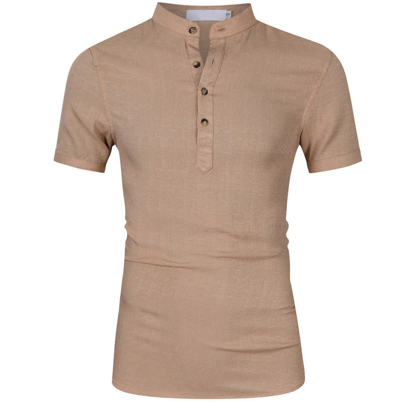 Herren Hemd Kurzarm Henley Style Modern