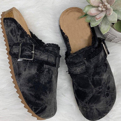 Damen Clogs Bequem Camouflage Design Weich