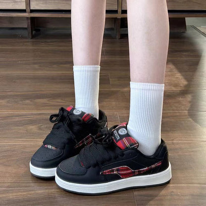 Damen Sneaker Sportlich Kariert Rutschfest - BerlinGlamour