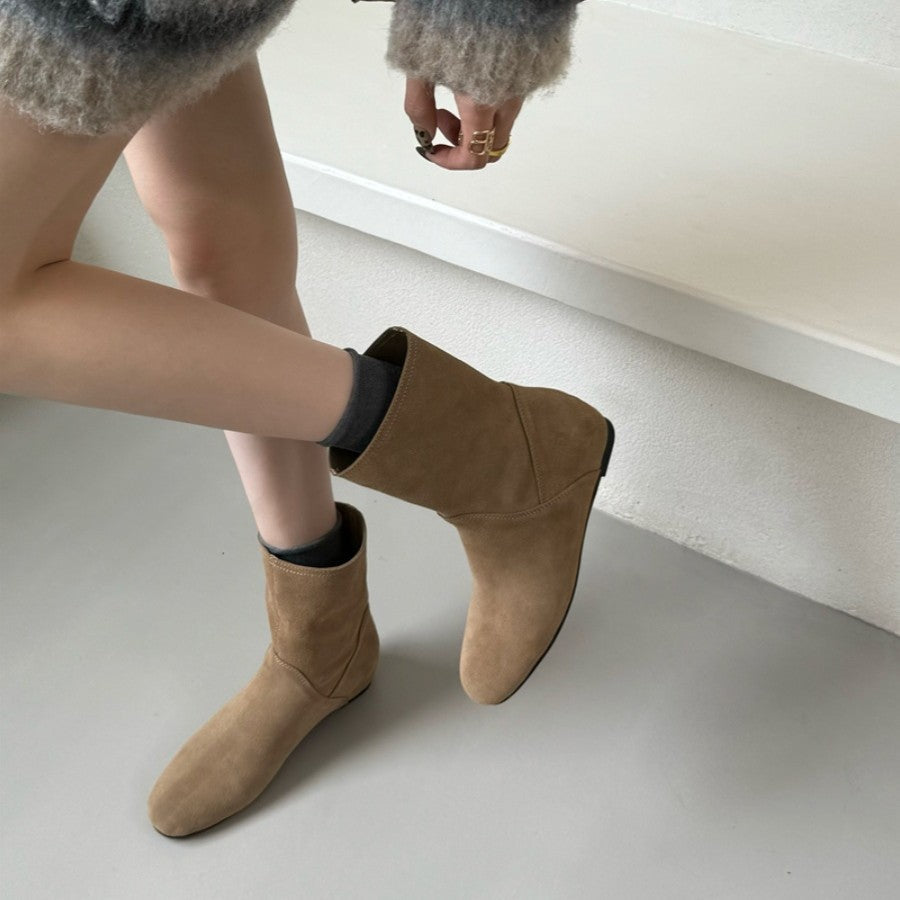 Damenschuhe Stiefeletten Weichleder Elegante Mit Schnürsenkel