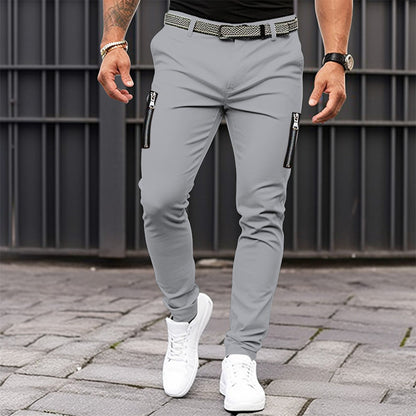 Herren Slimfit Jeanshose mit Reißverschluss Taschen Modern