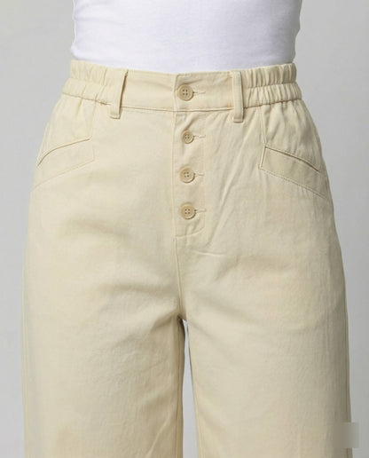 Damen Leinenhose Weite Bequem Sommer