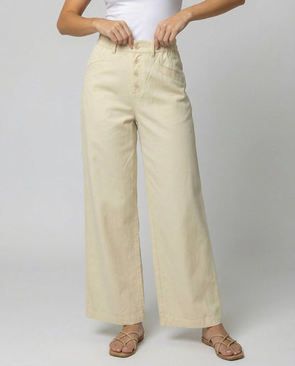Damen Leinenhose Weite Bequem Sommer - BerlinGlamour