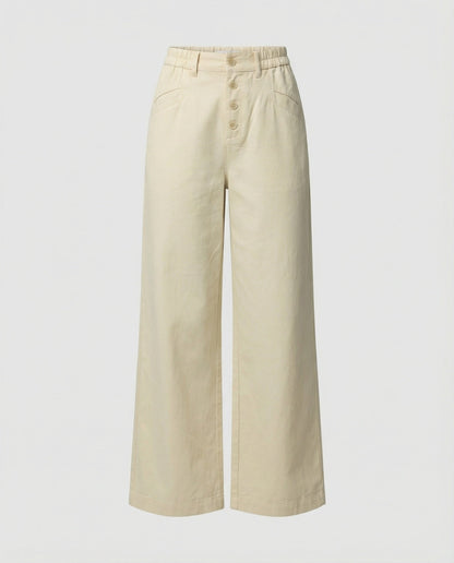 Damen Leinenhose Weite Bequem Sommer