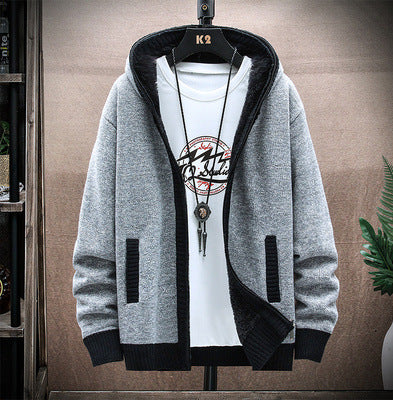 Herren Strickjacke Asymmetrisch Reißverschluss Taschen Modern