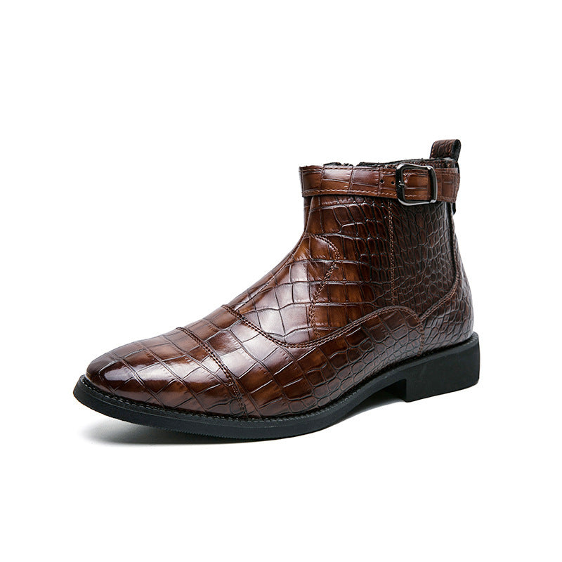Damen Stiefeletten Schnürstiefeletten Elegante Krokodil Optik Schwarz