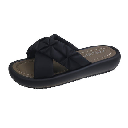 Damen Sandalen Bequem Flecht-Design Sommer